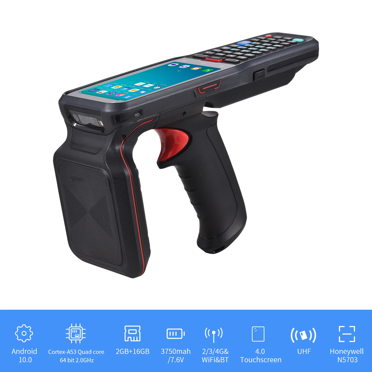 CHWEIDA 4 inch Full Keyboard Handheld Android PDA 1D 2D QR Code Barcode Scanner UHF RFID Reader Data Collector Terminal
