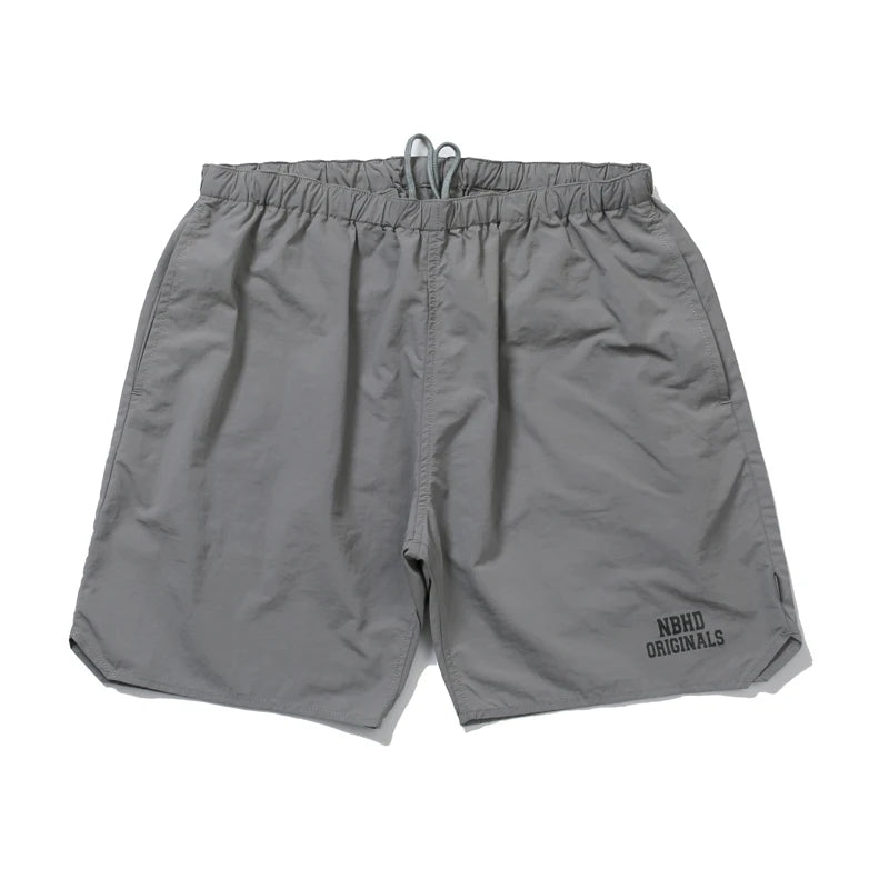Quick Dry NBHD V-shape Shorts Zipper Pockets Shortpants Japan Men Women Thin Fabric Loose Drawstring Short Pants Breeches
