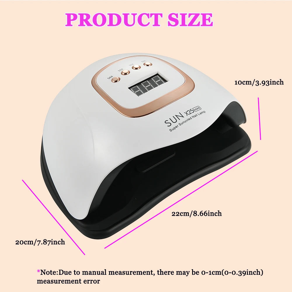 SUN X25 MAX Nail Dryer UV Lamp 380W Nail Curing Lamp 81 Led Manicure Lamp For Fingernails10s/30s/60s/99s Timer LCD Screen