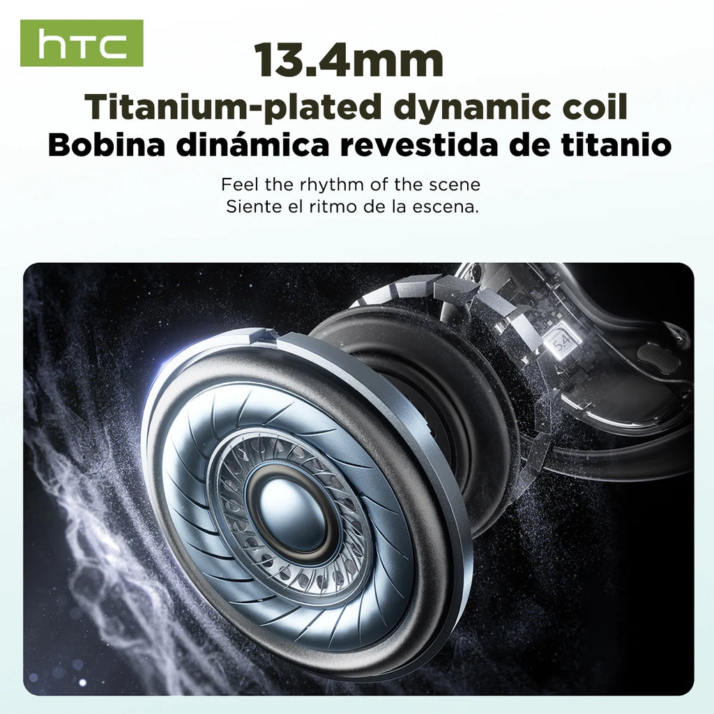 HTC NE19 Bluetooth Earphones AI OWS Sports Wireless Headphones with Mic Powerful Bass AI Translator Earbuds Waterproof Long Life