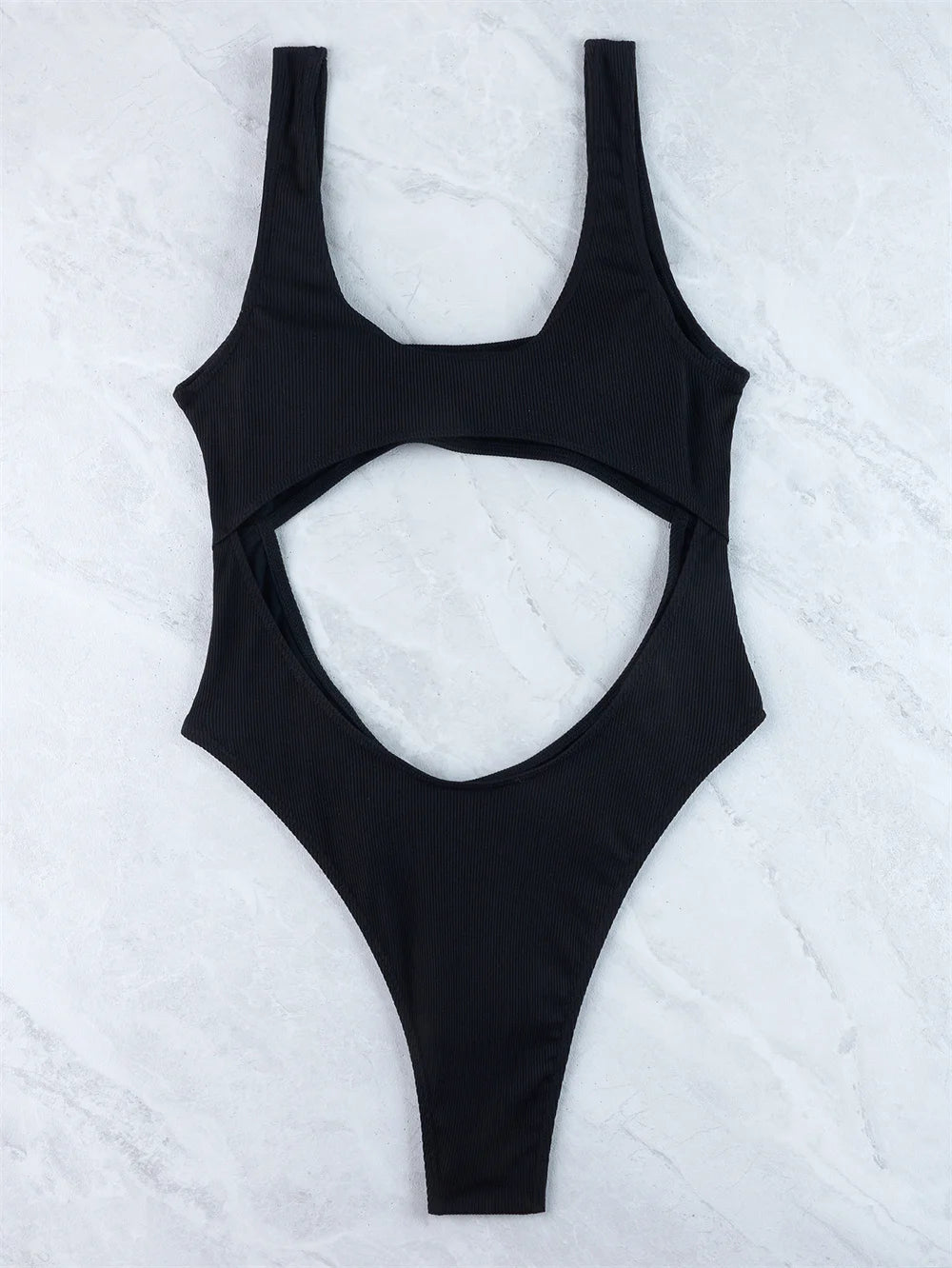 Retro Extrem Bikini Cut Out Backless Monokini Ribbed Swimsuit Women One-Piece Push Up Vacation Swimwears Brazil Beach Bath Suits