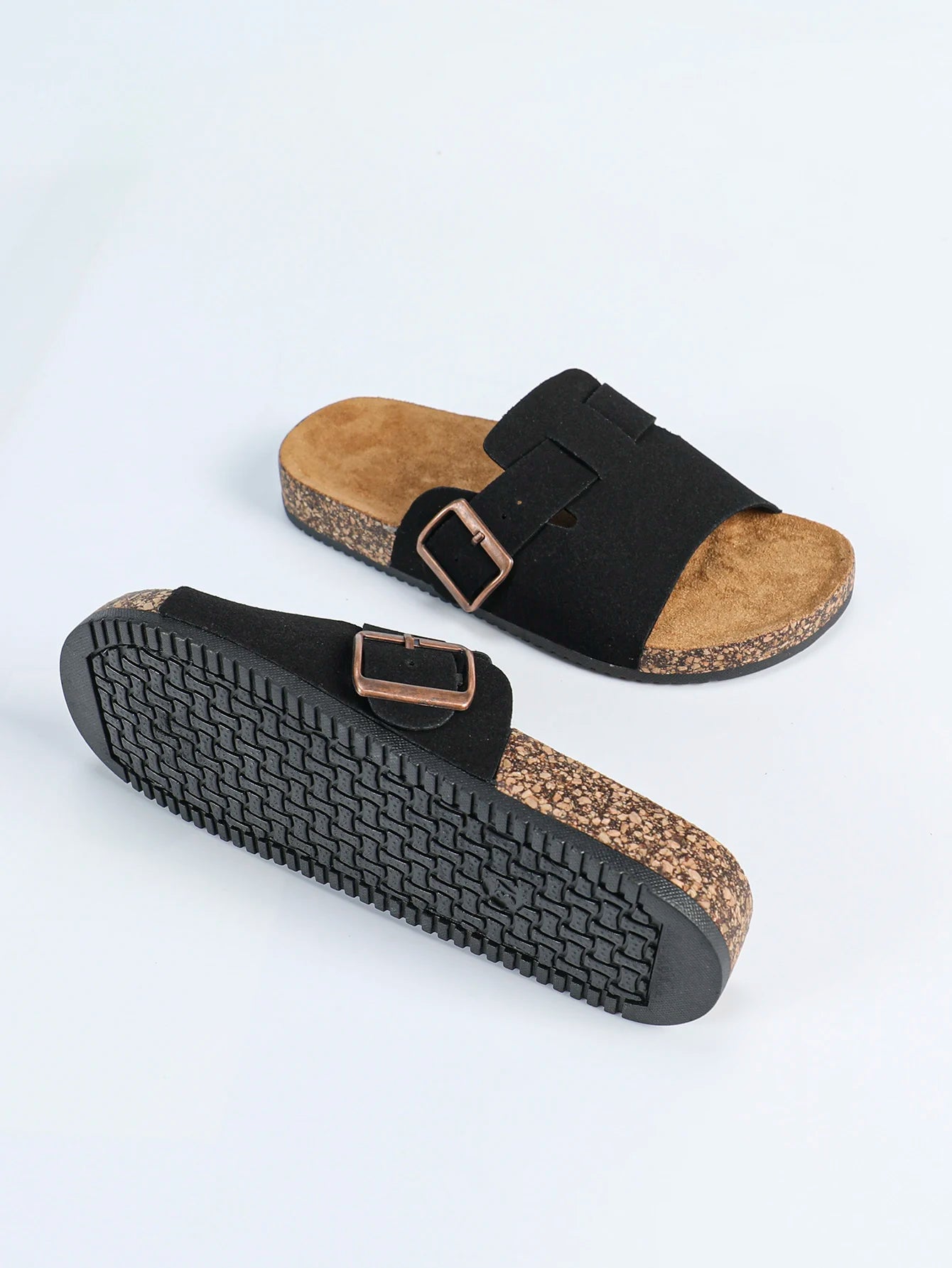 Four-Season Open-Toe Sandals for Outdoor Wear, New Spring and Autumn Women's Sandals, Simple, Casual, Fashionable, Versatile, Comfortable Vacation Birkenstock-Style Flat Sandals in Black, Beige, Light Gray, and Brown, Summer
