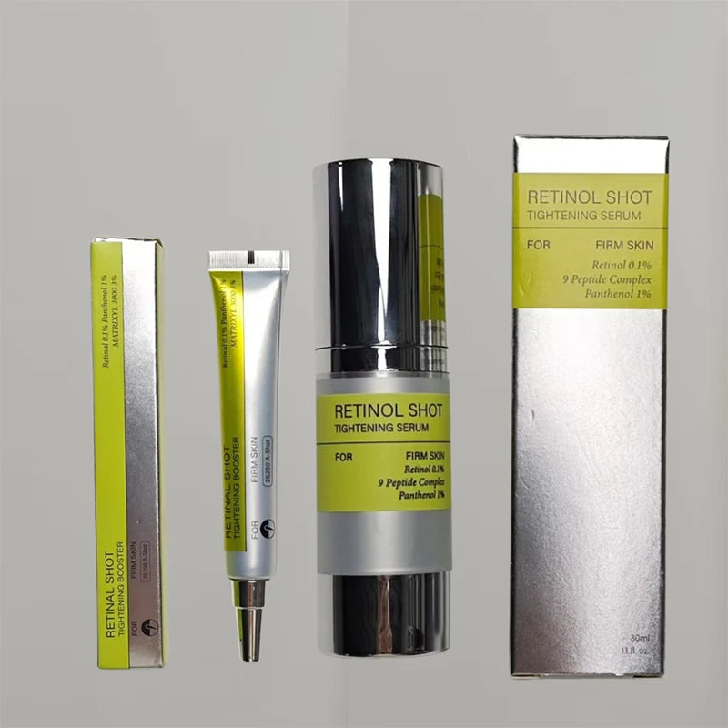 Korean Vita A Retinol Firming Serum Eye Cream Set Tightening Booster Deeply Moisturizing Pore Shrink Dark Circles Repair Serum