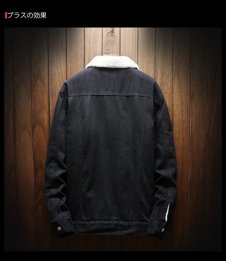 Men Blue Denim Jackets And Coats Winter Warm Jeans Jackets New Male Slim Fit Denim Coats Thicker Warm Casual Denim Jackets 6XL