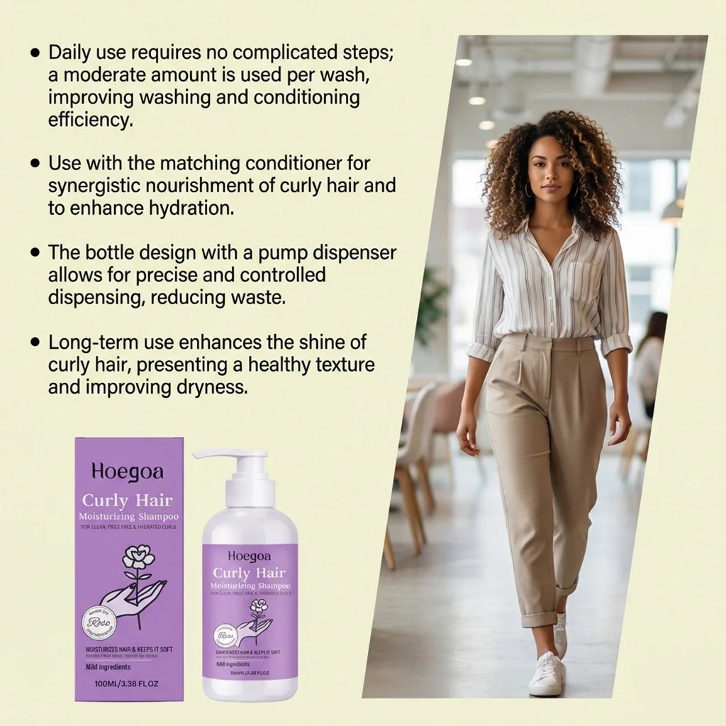 Moisturizing Shampoo for Curly Hair - Hydrates and Nourishes Curly Hair, Daily Care, Gentle Scalp Cleansing