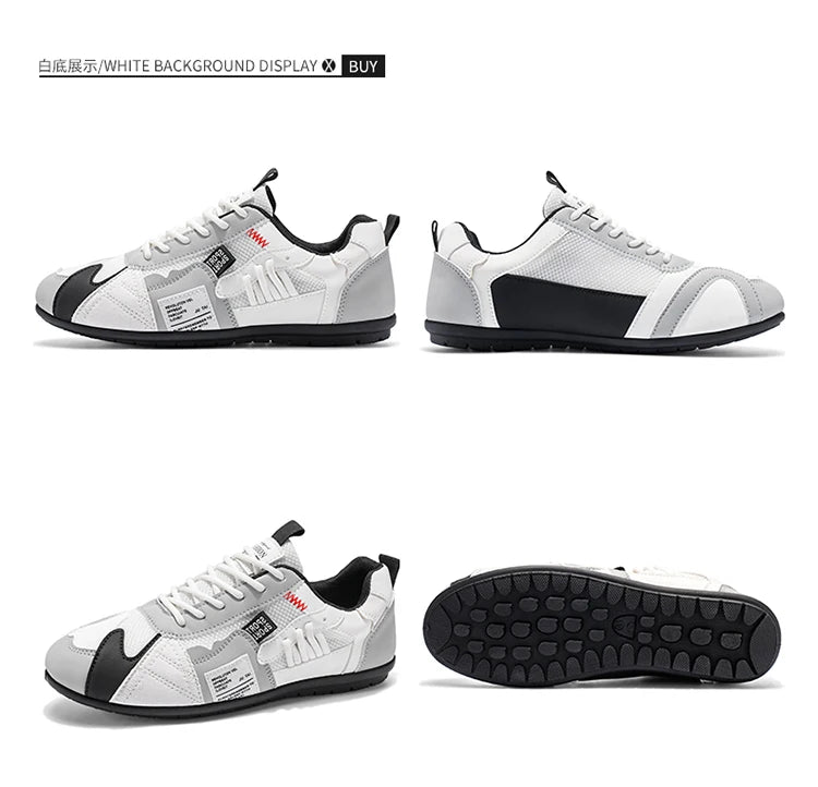 Men's Trendy Black and Gray Color-Blocked Mesh Breathable Casual Sports Shoes, Summer Thin Retro Forrest Gump Shoes, Lightweight Soft-Soled Shock-Absorbing Non-Slip Versatile Wear-Resistant Men's Shoes