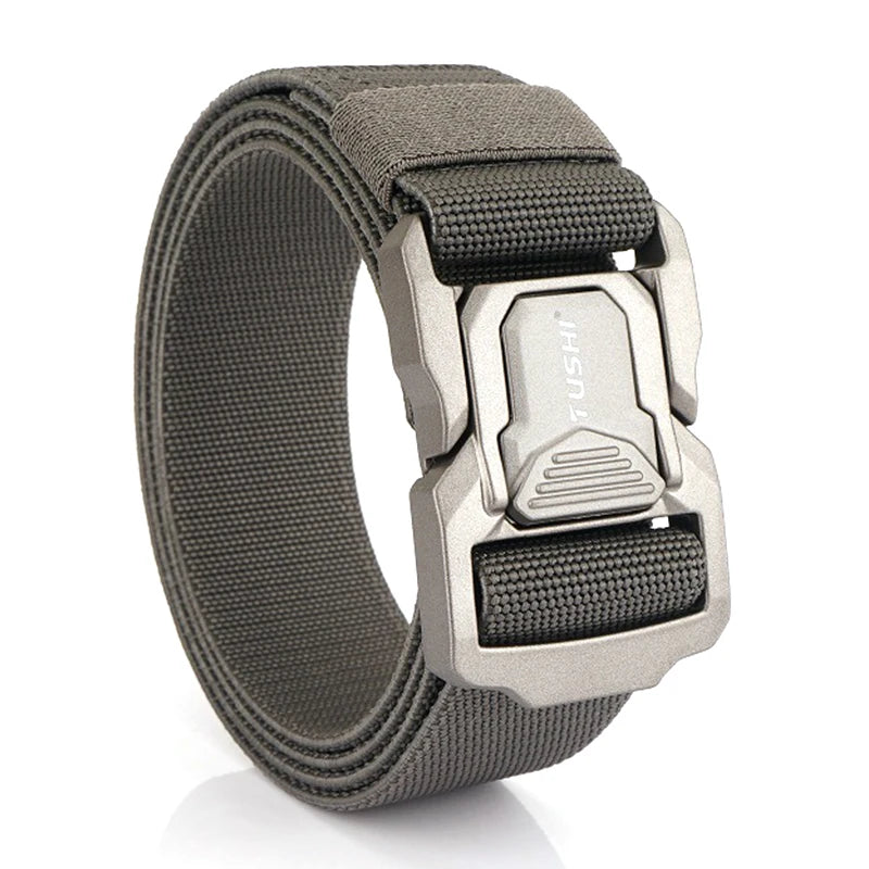 VATLTY 2023 Elastic Belt for Men Aluminum Alloy Quick Release Buckle Unisex Hiking Belt Military Tactical Belt Stretch Girdle