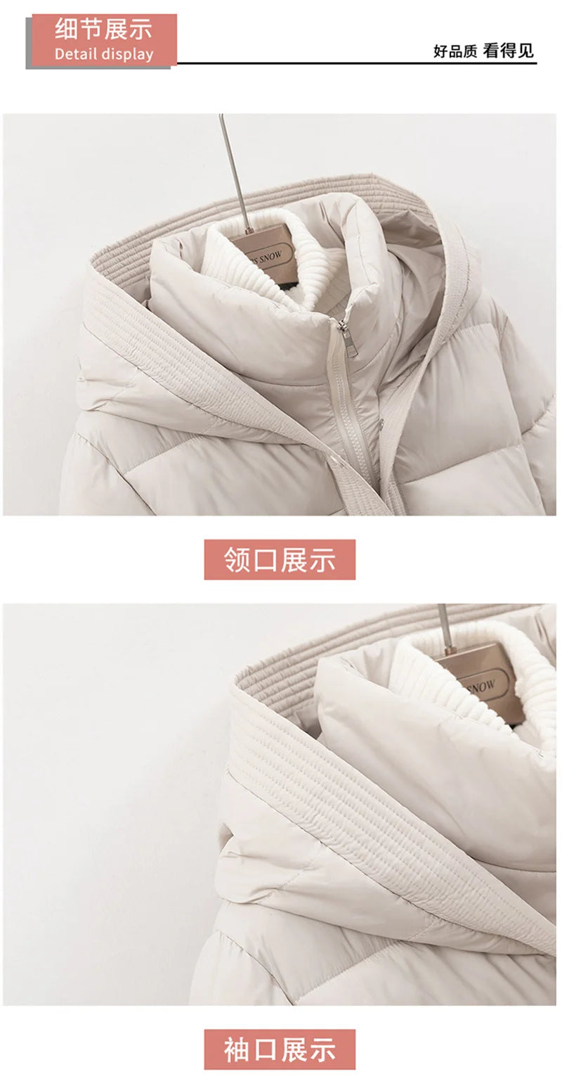 High Quality  2025 Winter New Fashion Down Cotton Parkas Jacket Women Loose Korean Casual Thicken Warm Ladies Overcoat