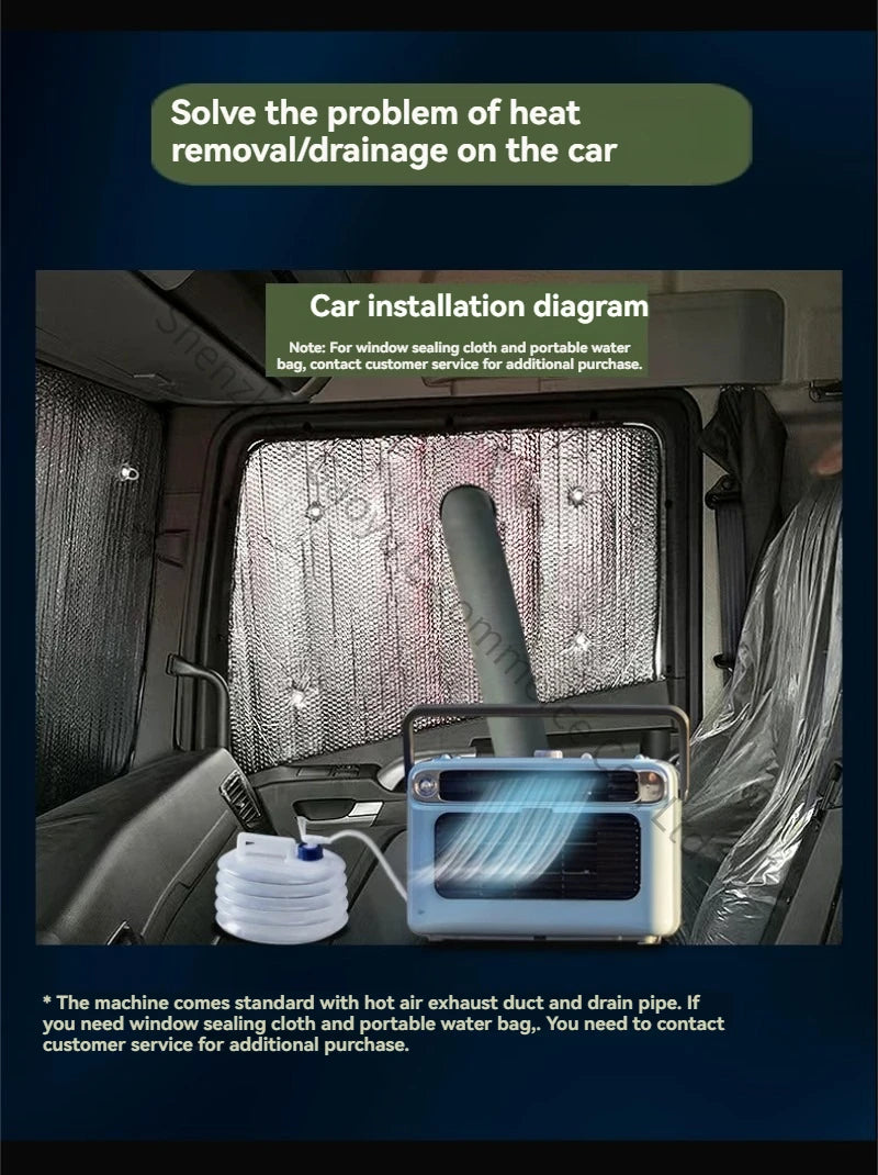 12V/24V Portable Inverter Air Conditioner Compressor Cooling for Truck Car RV Camping Outdoor Mini Ultra Compact High Efficiency