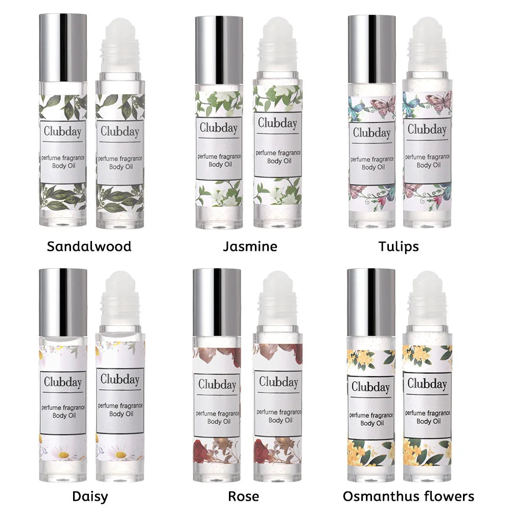 Portable Roll‑on Perfume Oil, Long‑last Fragrance Shimmer Body Highlight Essential Oil Daily Body Scent Makeup Cosmetics