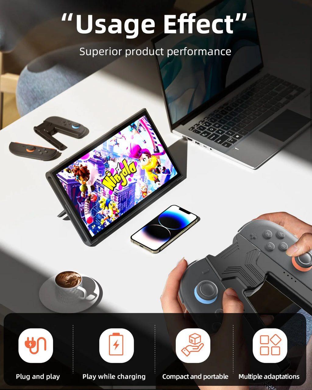 Aolion For Switch 2 Portable Charging Grip Bracket For NS2 Joy-con Controller Handle Charging Dock For Switch 2 Game Accessories