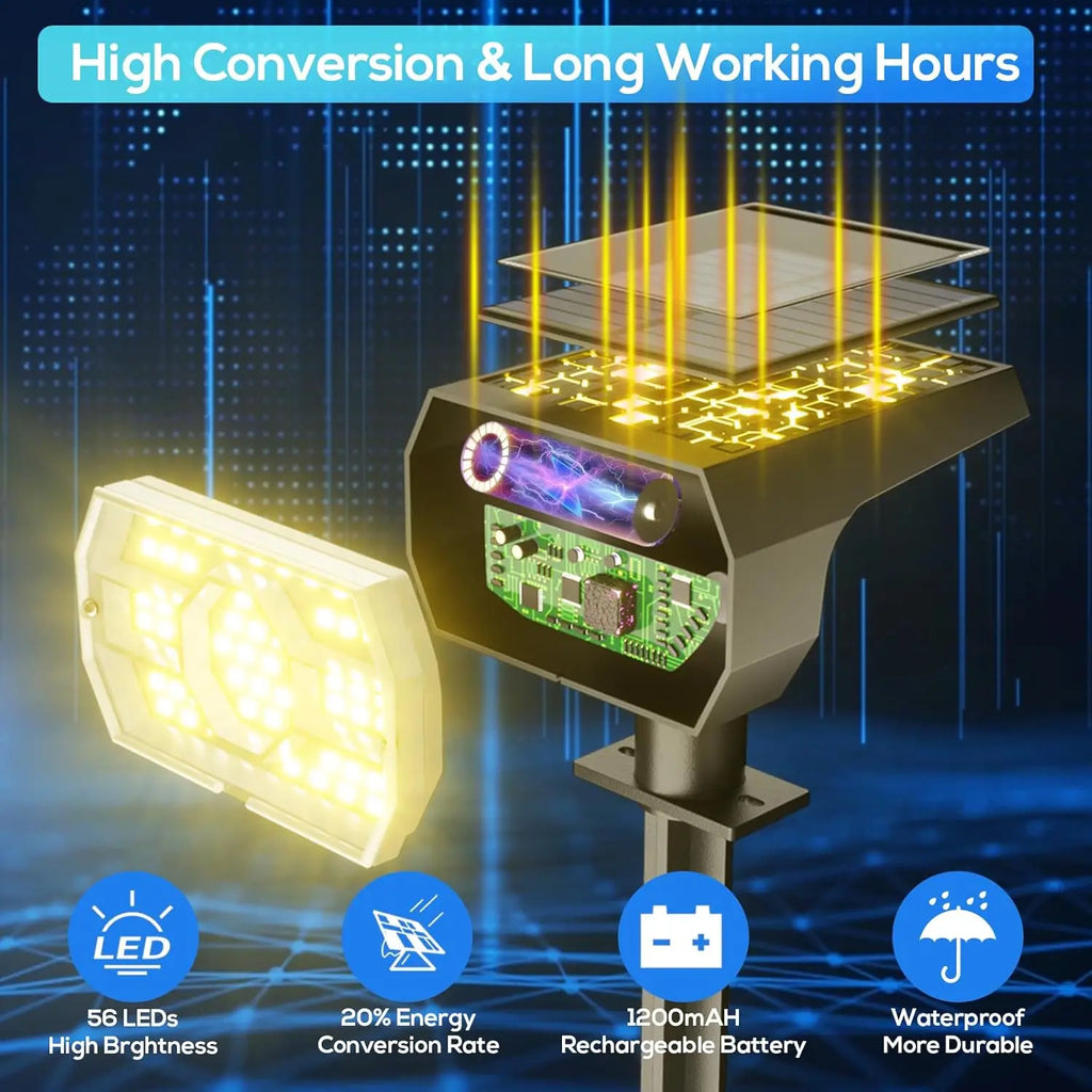 Swiatla Solar Lights Outdoor Waterproof IP68 56 LED 3 Lighting Modes Solar Powered Garden Yard Spot Solar Lights