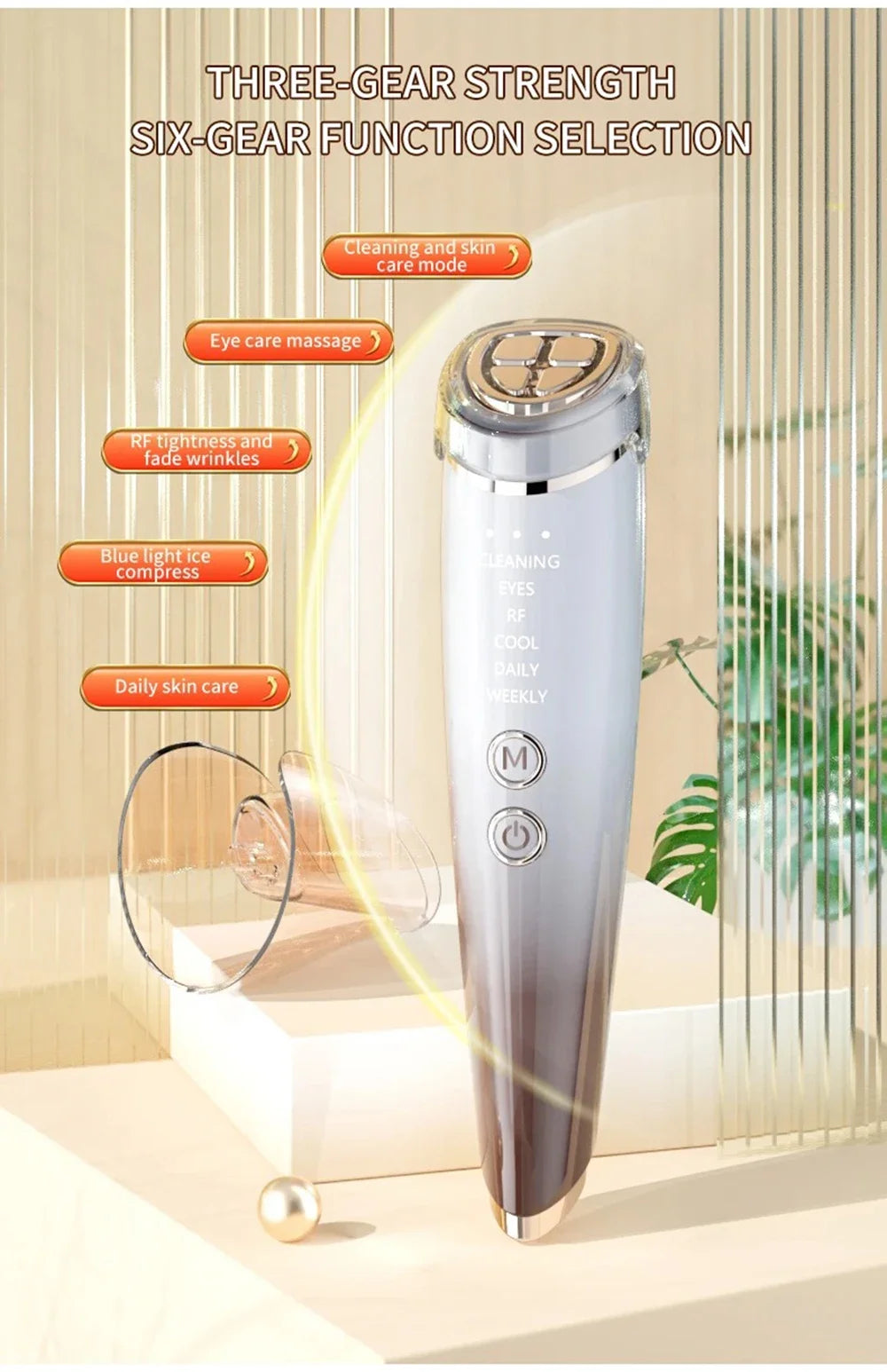 Home Beauty Instrument High Frequency Lifting Machine RF Face Massager Skin Care Tool for HIUFU Facial Lifting and Eye Tightenin