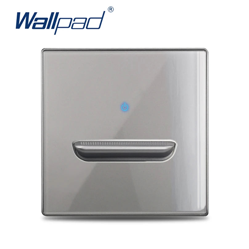 Wall Light Switch 1 2 3 4 Gang Tempered Glass Panel Blue LED Night Light White Black Gray Gold Pass Through Low Price