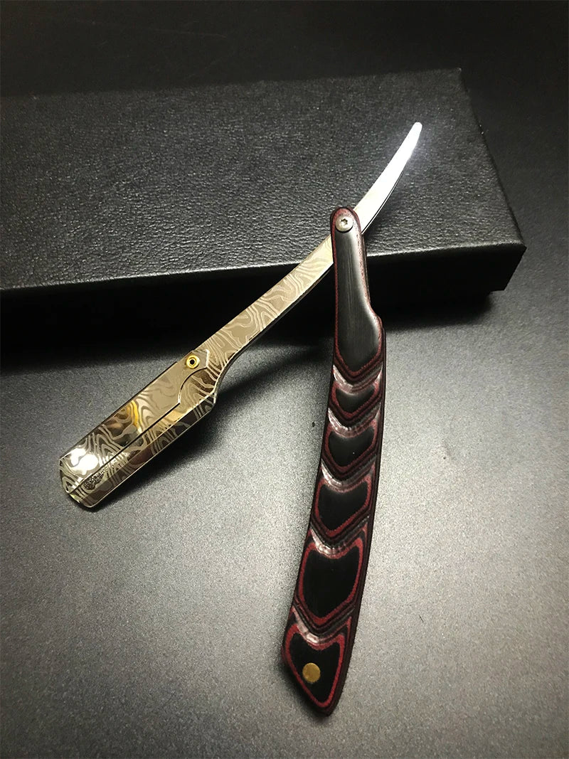 wooden trimmer manual shaver professional straight edge stainless steel sharp barber razor folding shaving blade shave beard cut
