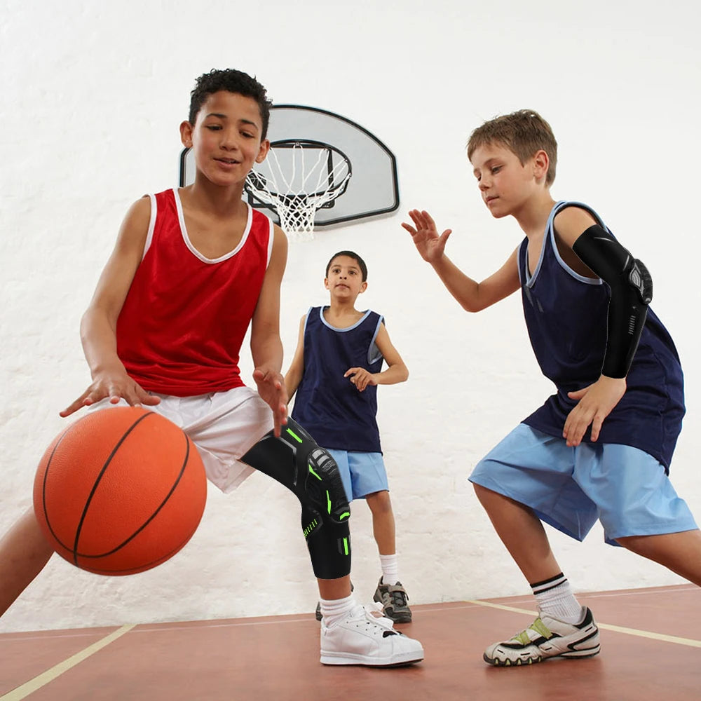 1Pcs Kids Arm Elbow Sleeve Pads 5-15 Years Children Youth Sports Compression Protective Elbow Guard for Volleyball, Basketball