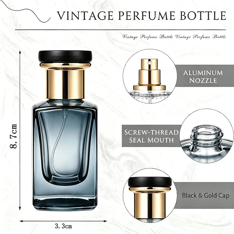 Men Women Perfume Refillable Bottle Fragrance Cosmetic Packaging Square Glass Spray Bottle For Travel Accessories