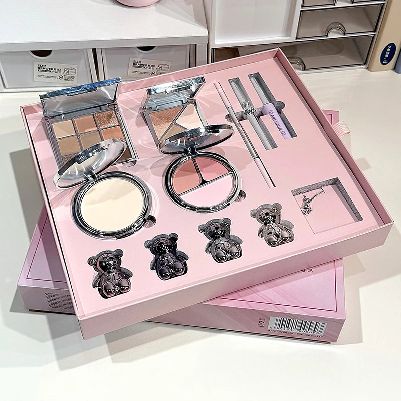 ART VALUE Face Makeup Sets Include 4Lip Mud,1Eyebrow Pen,1Mascara,1Eyebrow Tinted,1Pressed Powder,1Blusher,1Contour,1Eyeshadow