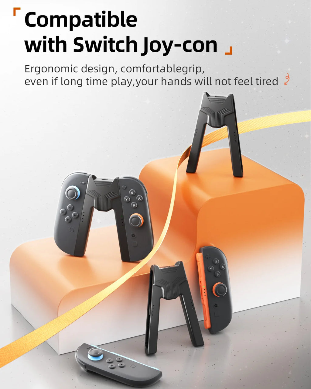 Aolion For Switch 2 Portable Charging Grip Bracket For NS2 Joy-con Controller Handle Charging Dock For Switch 2 Game Accessories