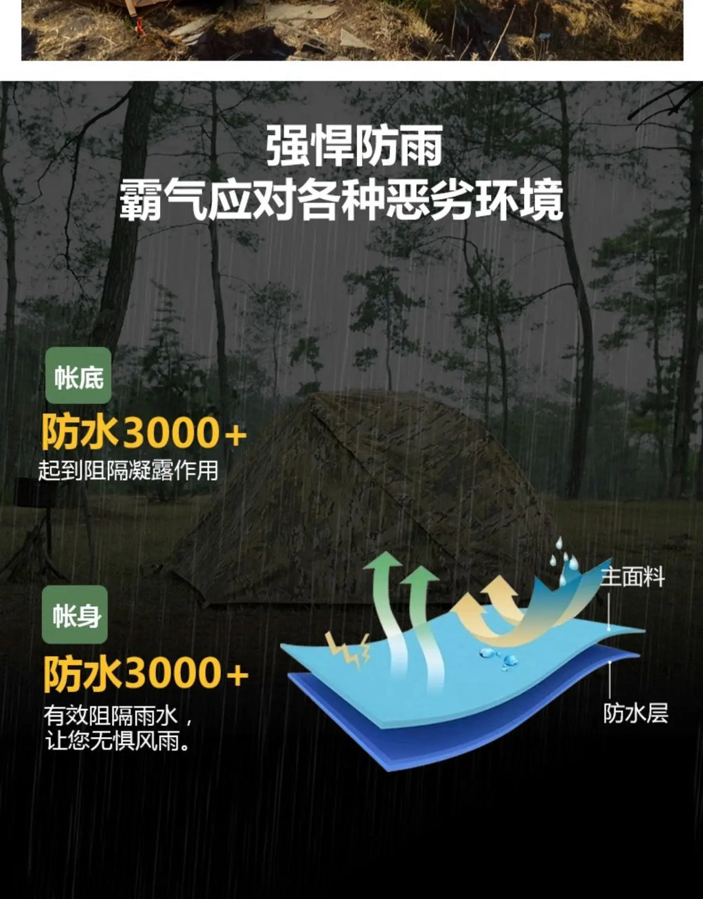 Outdoor Single Camping Tent Ultra light Hiking Tent, Double-layer Marching Camouflage Rainproof Tent trekking Shelter Tent