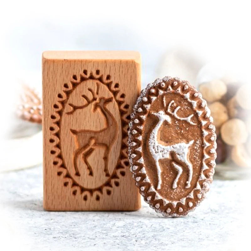 3D Cookie Baking Molds Wooden Gingerbread Mold Press Pumpkin Embossing Tools for Cake Decor DIY Kitchen Gadgets Cookies Moulds