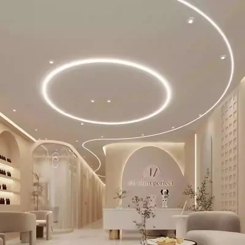 0.5/1M Bendable Led Aluminum Profile 20/30/40Mm Wide Flexible Led Channel Diffuser Curved Line Light Bar Aisle Ceiling Lighting