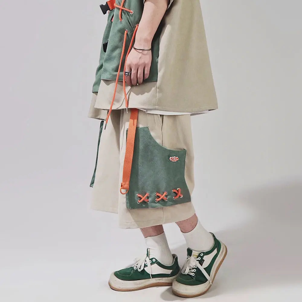 ARENS Hip Hop Cargo Shorts Men Basketball Men's Oversize Couples Matching Clothing Japanese Steetwear Summer Pockets Patchwork