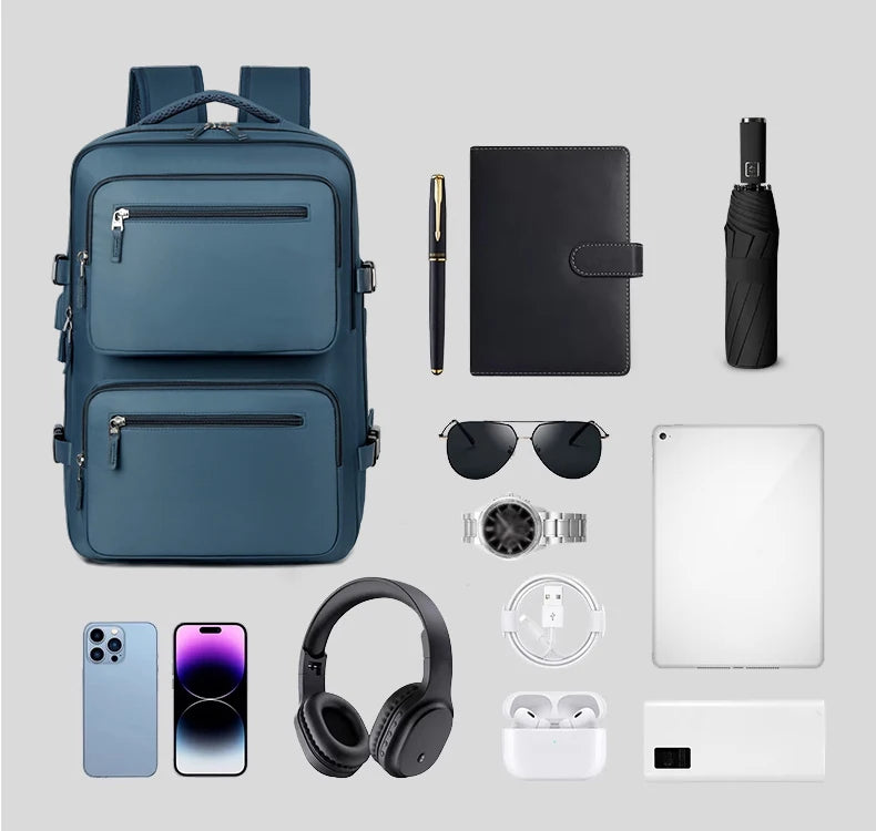 Large Travel Backpack for Women Men Cabin Bag Multifunctional Airplane Waterproof Backpack with USB Charging Anti-Theft Backpack