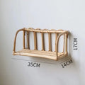 Rattan Wall Shelves Home Organizer Kitchen Storage Living Room Home Decor Small Bookshelf Nordic Log Style Storage Rack