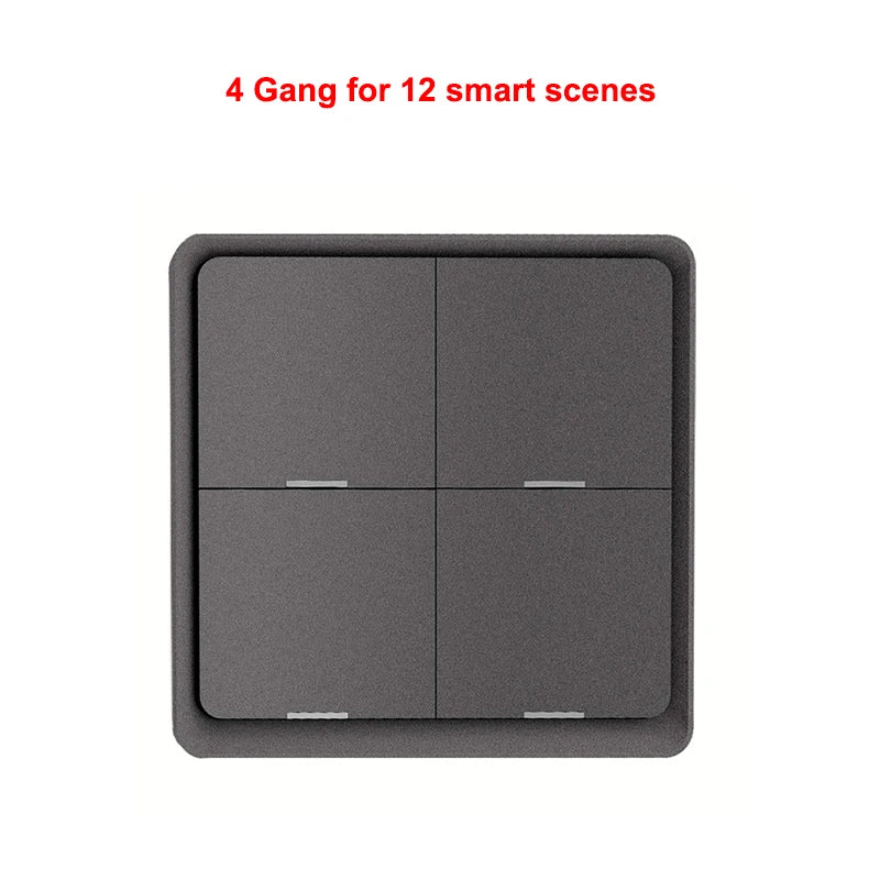 ZigBee Tuya Smart Wireless Button Switch 1/2/3/4 Gang Wiring Free Wireless Scene Switch Battery Powered Can Through Wall Control