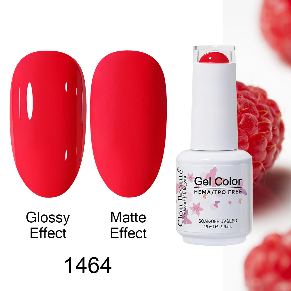 Clou Beaute HEMA TPO FREE Caramel Brown Wine Red Coffee Gel Nail Polish High Pigment Autumn Nail Art Full Coverage UV Varnish