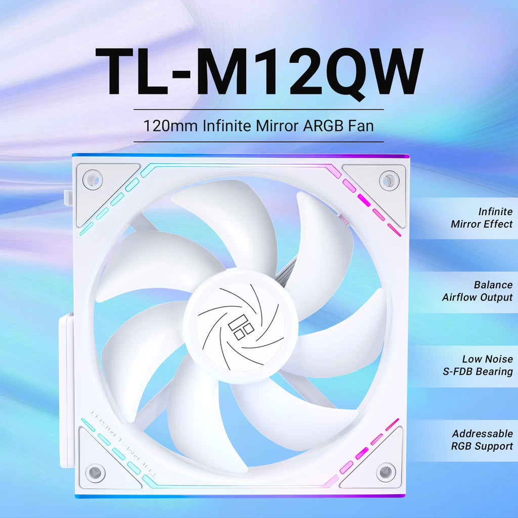 Thermalright TL-M12Q X3 120mm PC Case Cooling Fans, Daisy-Chain | 2000RPM | High Airflow | ARGB | Dual Infinity Mirrors Lighting