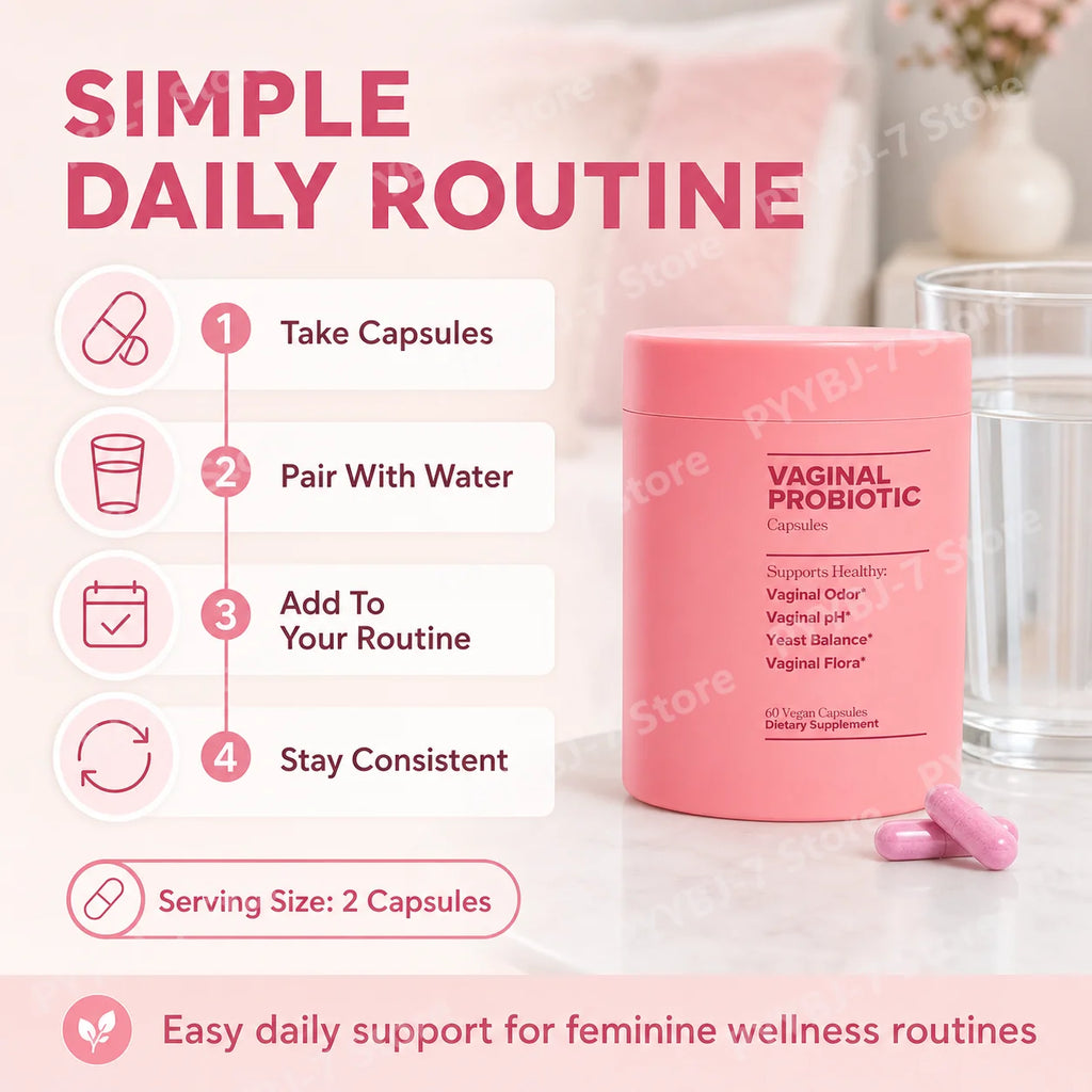 Women's Probiotic Capsules  with Lactobacillus & Prebiotics for Gut and PH Balance  Promote Healthy Flora 60 Pieces