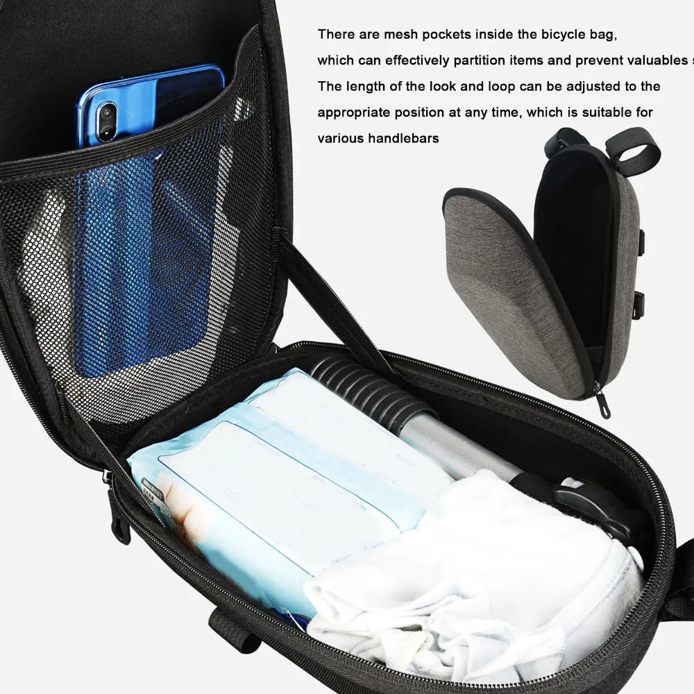 EVA Hard Shell Electric Scooter Bag Waterproof Easy Install Scooter Front Bag Large Capacity Portable Electric Scooter Front Bag