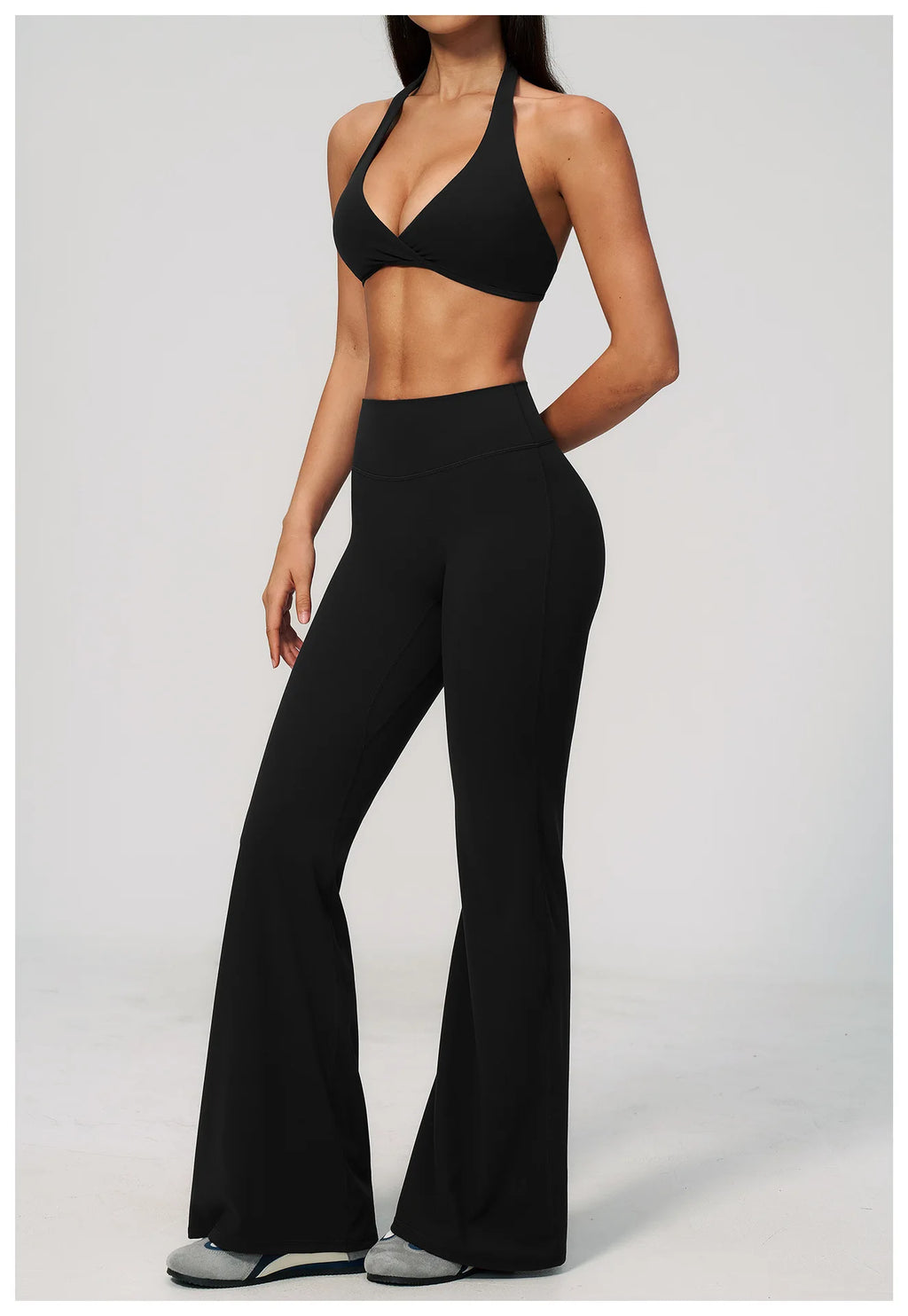 Women Tracksuits 2PCS Yoga Suit Gym Outfits Workout Clothing Deep V Workout Bra High Waist Butt Lift Pants Outdoors Sports Set