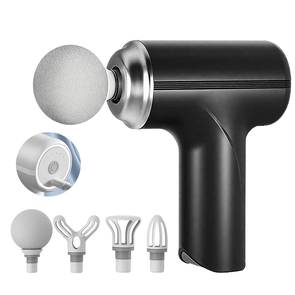 USB Portable Electric Massage Gun Mini Fascia Gun High Frequency Vibration Body Massage Gun Muscle Relaxation Fascia masajeador