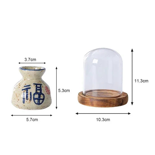 Japanese Retro Toothpick Box Home Toothpick Cotton Swabs Jar Ceramic Pot Glass Dust Cover Modern Exquisite Decoration Modern