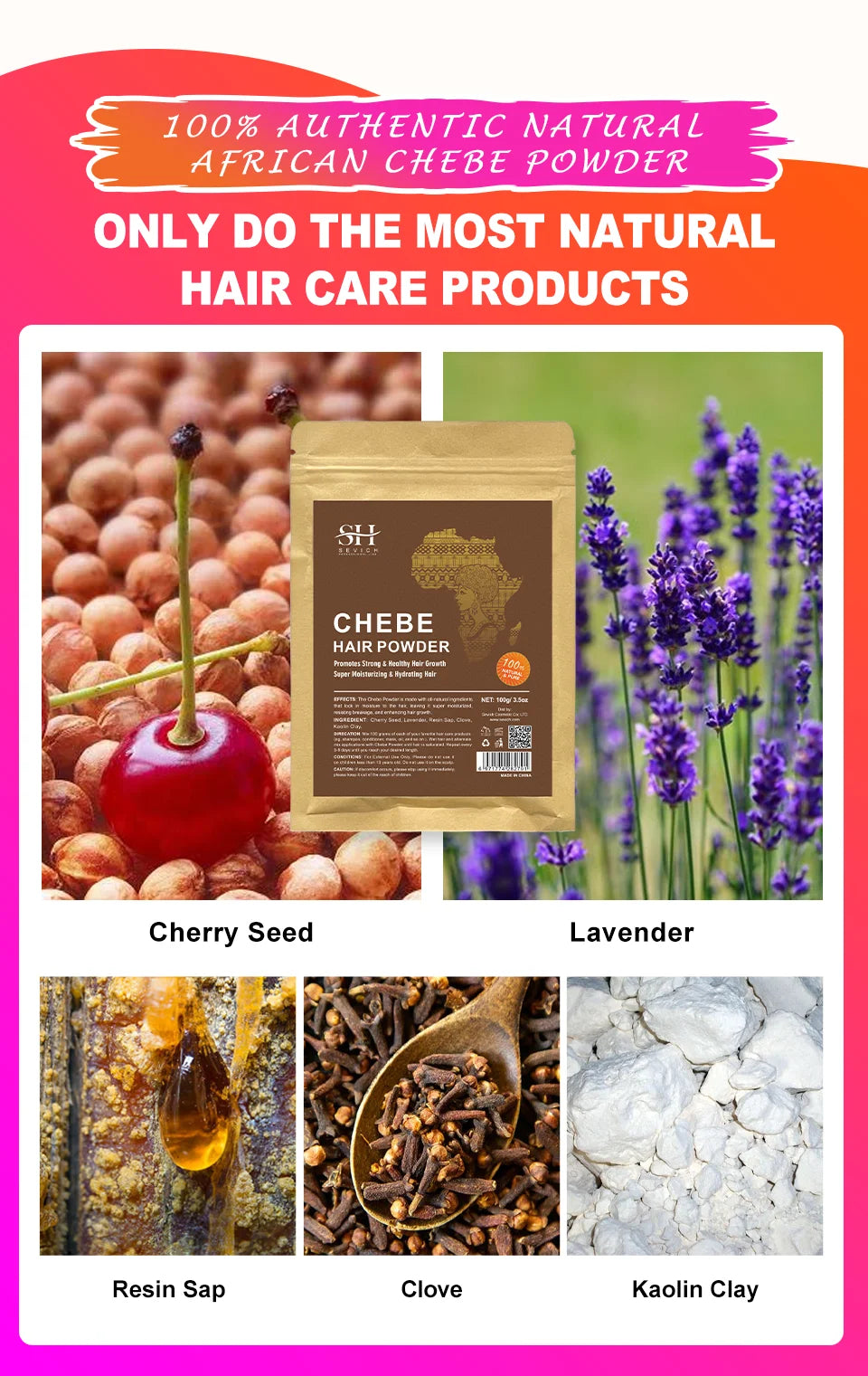 100% Natural Chad Chebe Powder Africa Super Fast Hair Regrowth Anti Hair Break Local Ingredient With Modern Craftsmanship Sevich