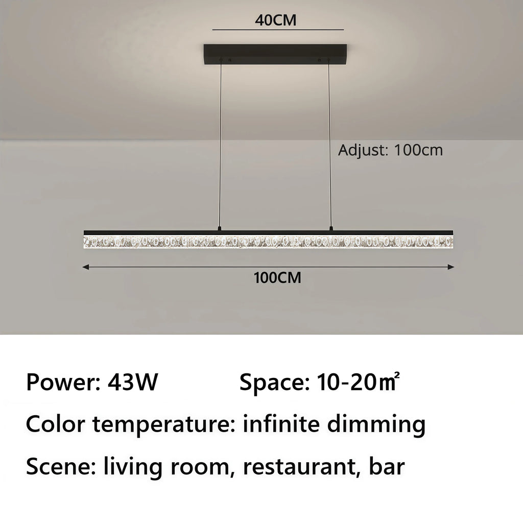 IRALAN Modern Ceiling Chandelier Line Dimmable Pendant Light Home Lamp Hanging for Kitchen Living Dining Room Decor