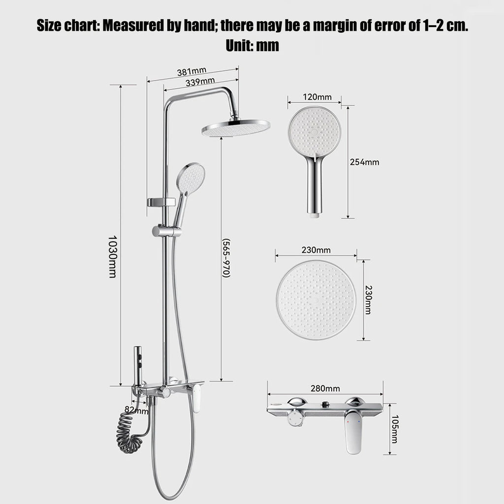 Modern Various Bathroom Shower Set Wall Mounted Aluminum Rainfall Shower Faucet Set Bathtub Showers Full Kit