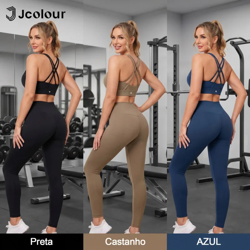 Jcolour Sports Bra, Crossed Back Straps, Fixed Pads, Breathable Fabric, Fitness Gym Top, Sexy, Comfortable, Bra
