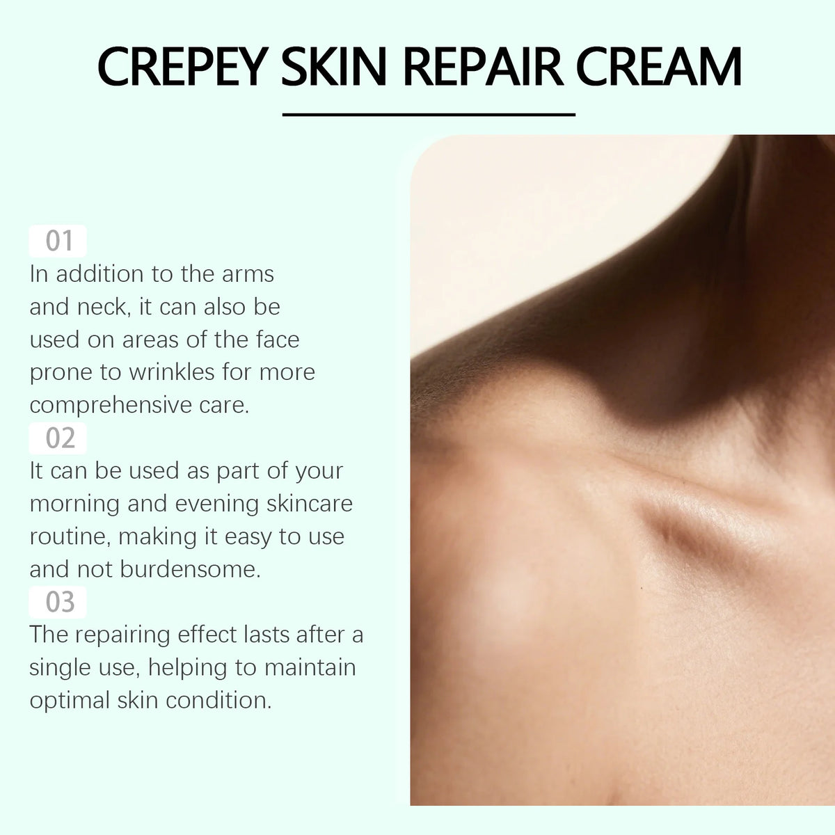 OceAura Crepey Skin Repair Cream Deep Nourishing Anti Wrinkle Sagging Reduction Elasticity Restoring Smoothing Skin Care Lotion