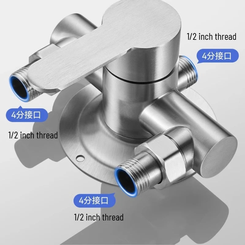 304 Stainless Steel Wall Mounted Hot Cold Shower Mixer Tap Single Handle Bathroom Faucet Accessories