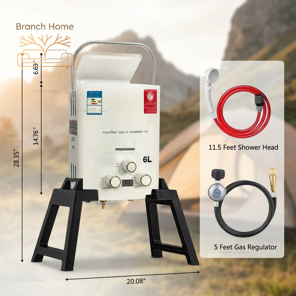 New Portable Gas Water Heater for RV Outdoor Camping Handheld Instant Hot Water Device