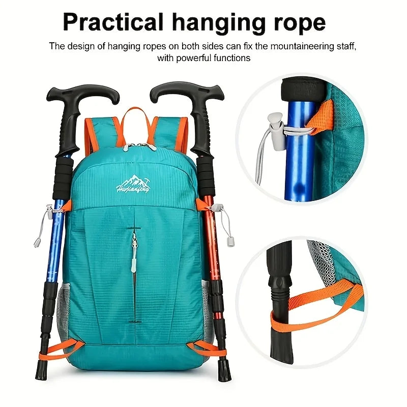 Outdoor Travel Bag Large Capacity Foldable Waterproof Backpack Lightweight Portable Adjustable Hiking Mountaineering Bag
