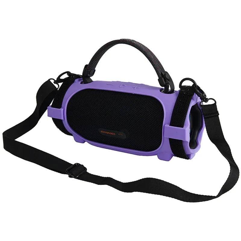 Newest Soft Silicone Case Cover Skin With Strap Carabiner for JBL Charge 6 Portable Waterproof Wireless Bluetooth Speaker