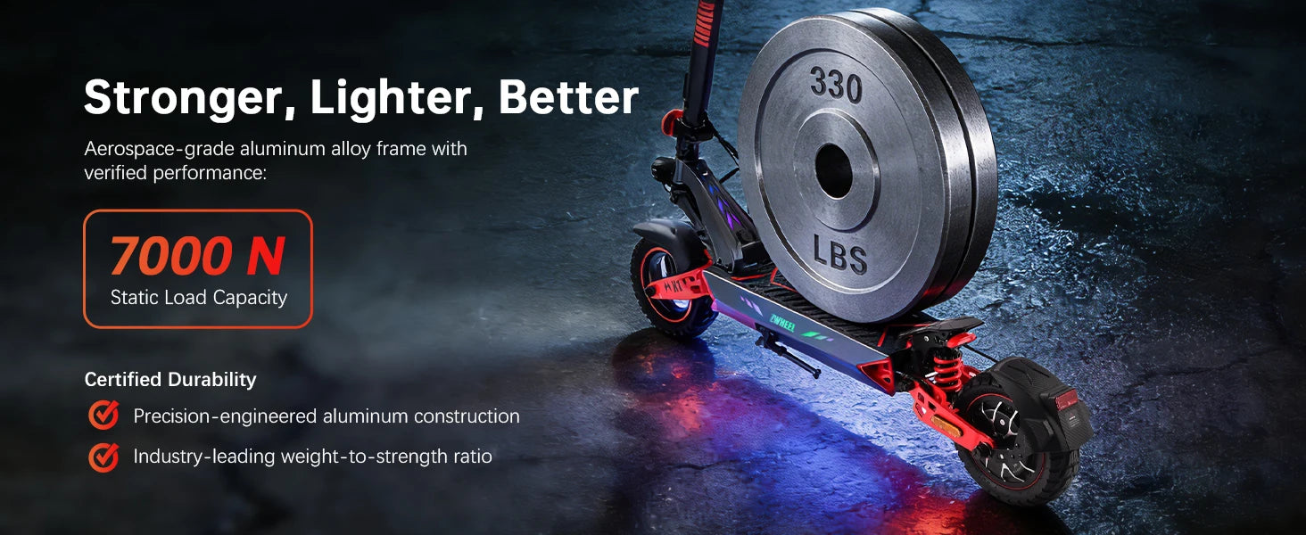 D3 Single Motor Electric Scooter 1200W Peak 32MPH Max Speed 720Wh Premium Lithium Battery 34 Miles Max Range Smart APP Unlocking Disc Brake System Front&Rear Dual Shock Absorbing Arm 10inch Tubeless Tires 4 Riding Modes Folda