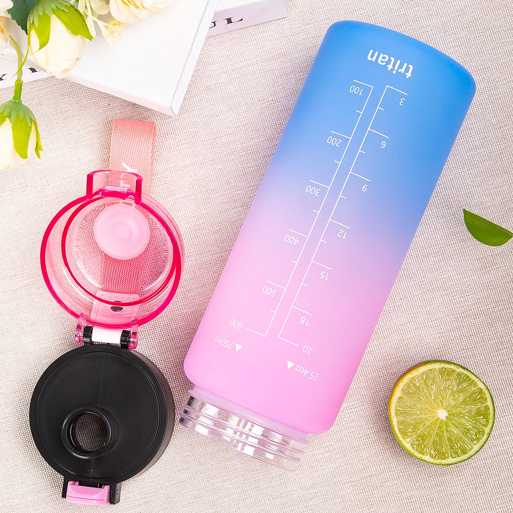 750ml Tritan Frosted Gradient Water Bottle for Drinking Portable Sport Tea Coffee Cup Kitchen Tools Kids Water Bottle School