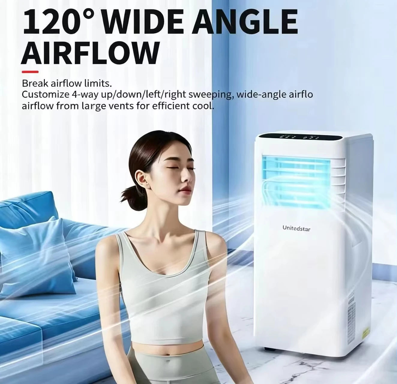 Portable Air Conditioners 8000 Btu 3 in 1 Portable Cooling AC with Dehumidifier Floor Air Conditioner for Home