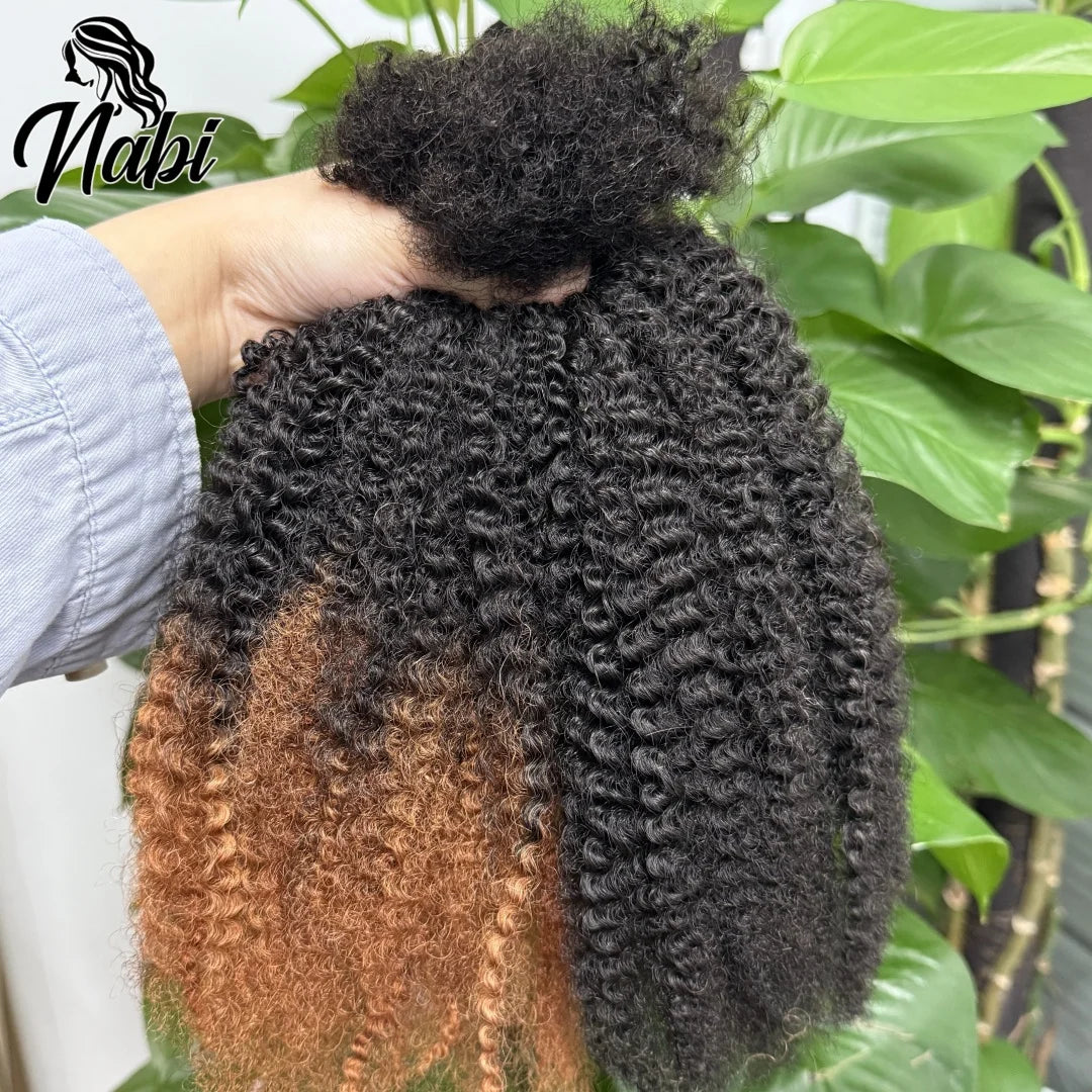 Mini Twist 4C Afro Kinky Curly Hair Bulk No Weft Crochet Human Hair Colored Bundles for Mini Braid Dreadlock Extension